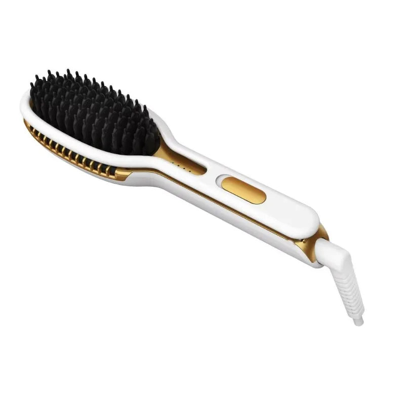 2-in-1 Electric Bristle Hair Straightener Brush | Auto Shut-Off Hair Straightener Brush SPOT