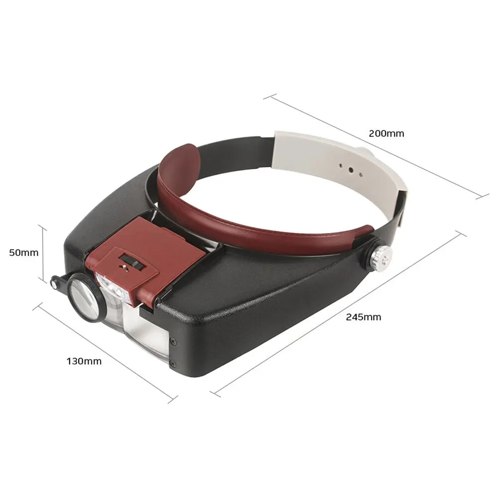 LED Head Magnifier 10X 3X Hands-Free Optivisor with Light Head Magnifier SPOT