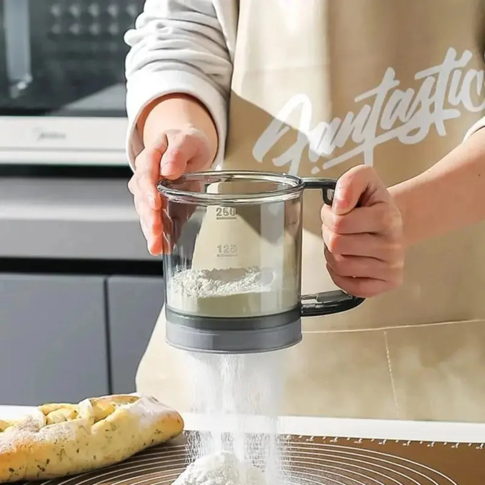 Hand Press Flour Sifter Cup – Fine Mesh Baking Sieve Tool Flour Sifter SPOT