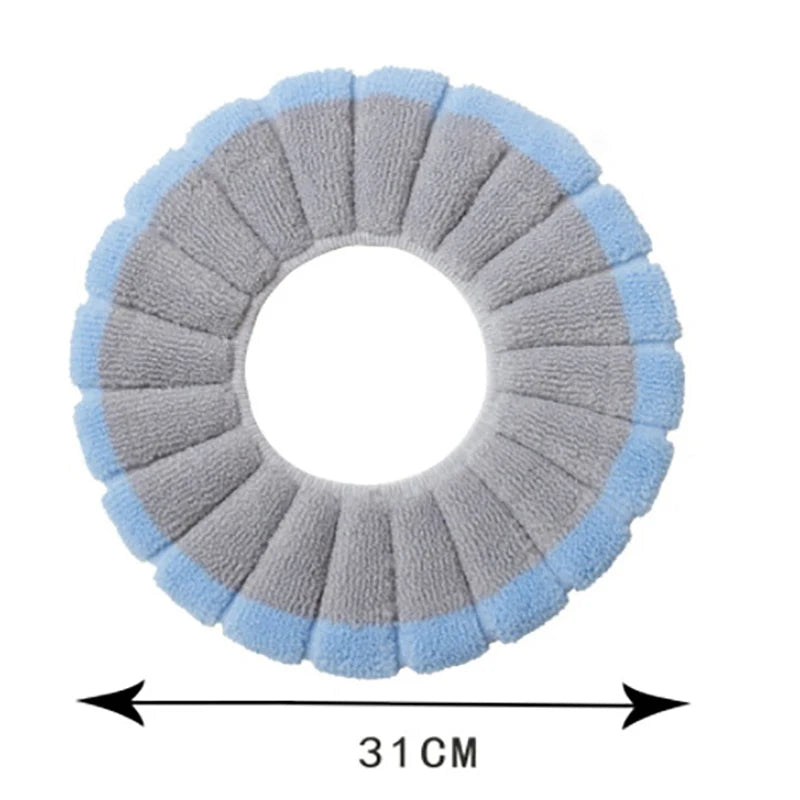 Knitted Toilet Seat Cover Mat – Washable Universal O/U Fit Toilet Seat Cover SPOT