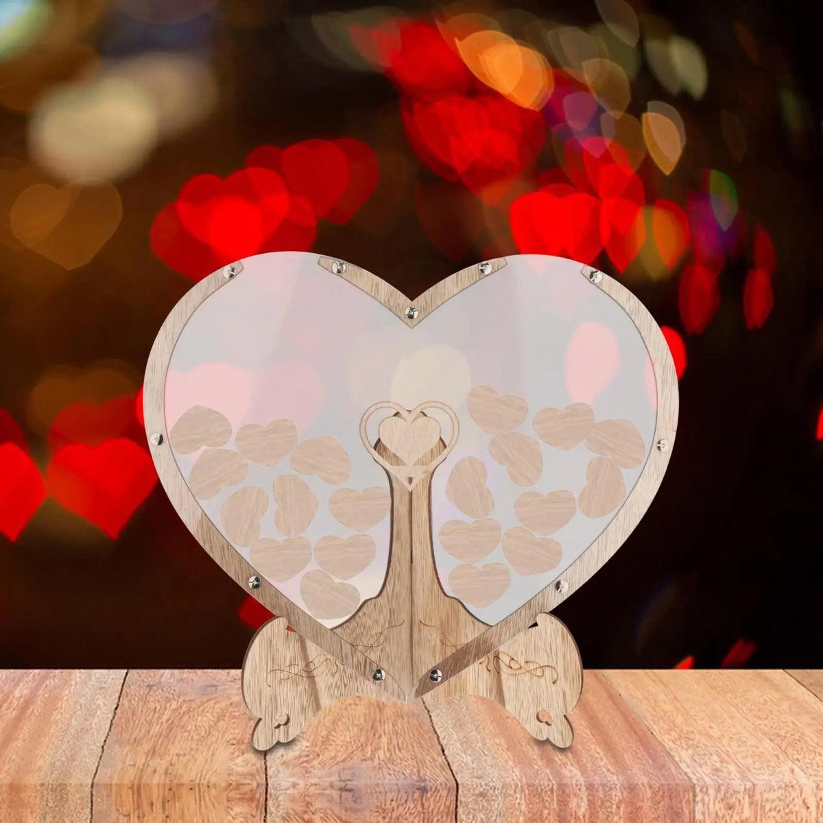 Wooden Heart Wedding Guest Book Set – 80 Hearts & Frame Wedding Guest Book SPOT