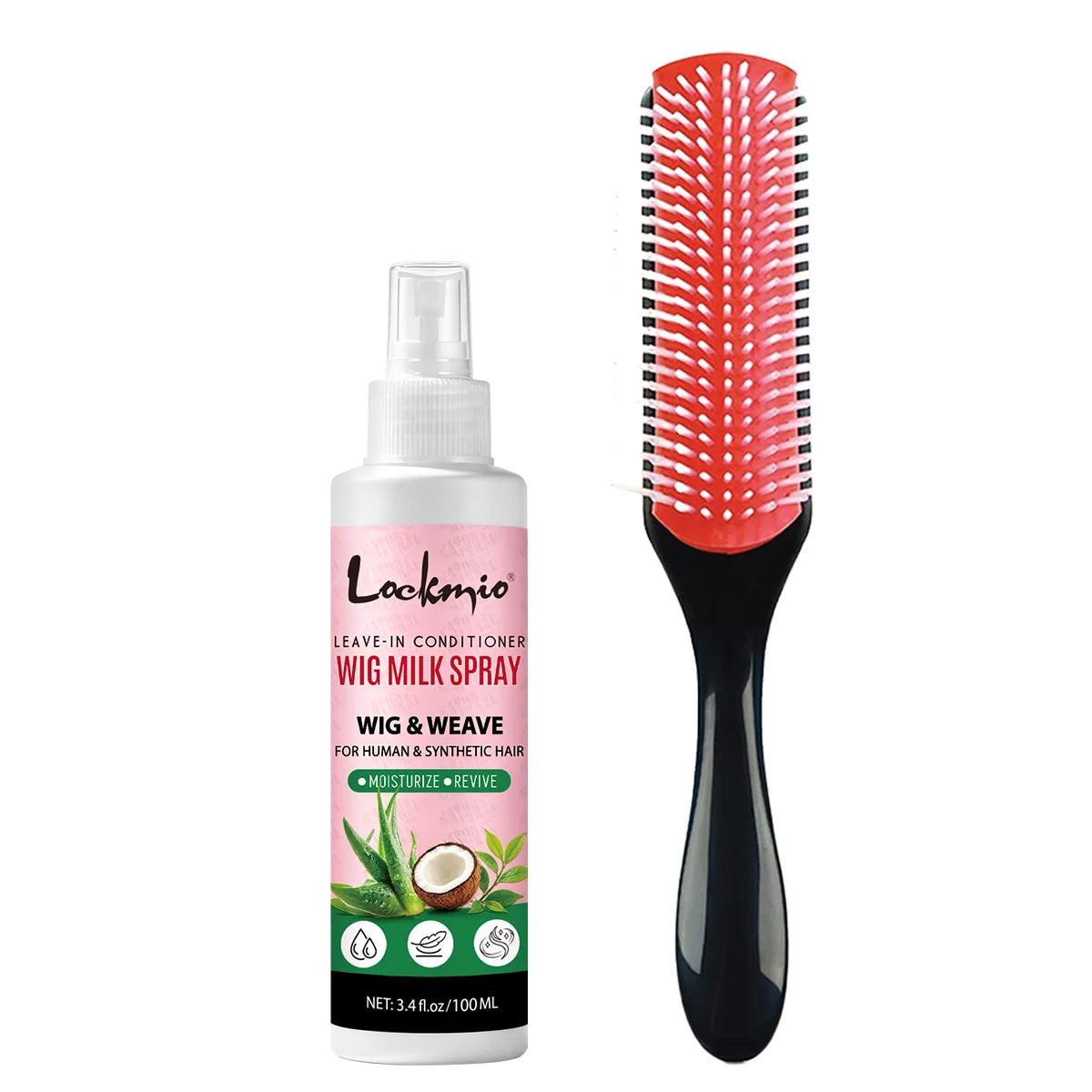 Lockmio Wig Milk Spray Leave-In Conditioner 100ml – All Wigs Wig Leave-In Conditioner SPOT 2pcs-100milk-brush