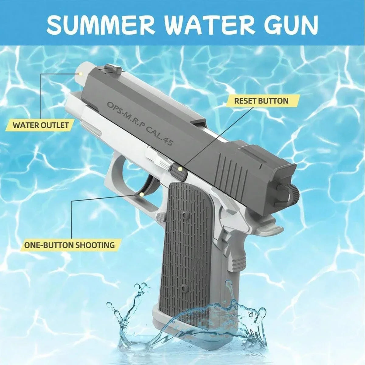 Water Squirt Gun Pistol – Summer Pool & Beach Toy for Kids Water Squirt Gun SPOT