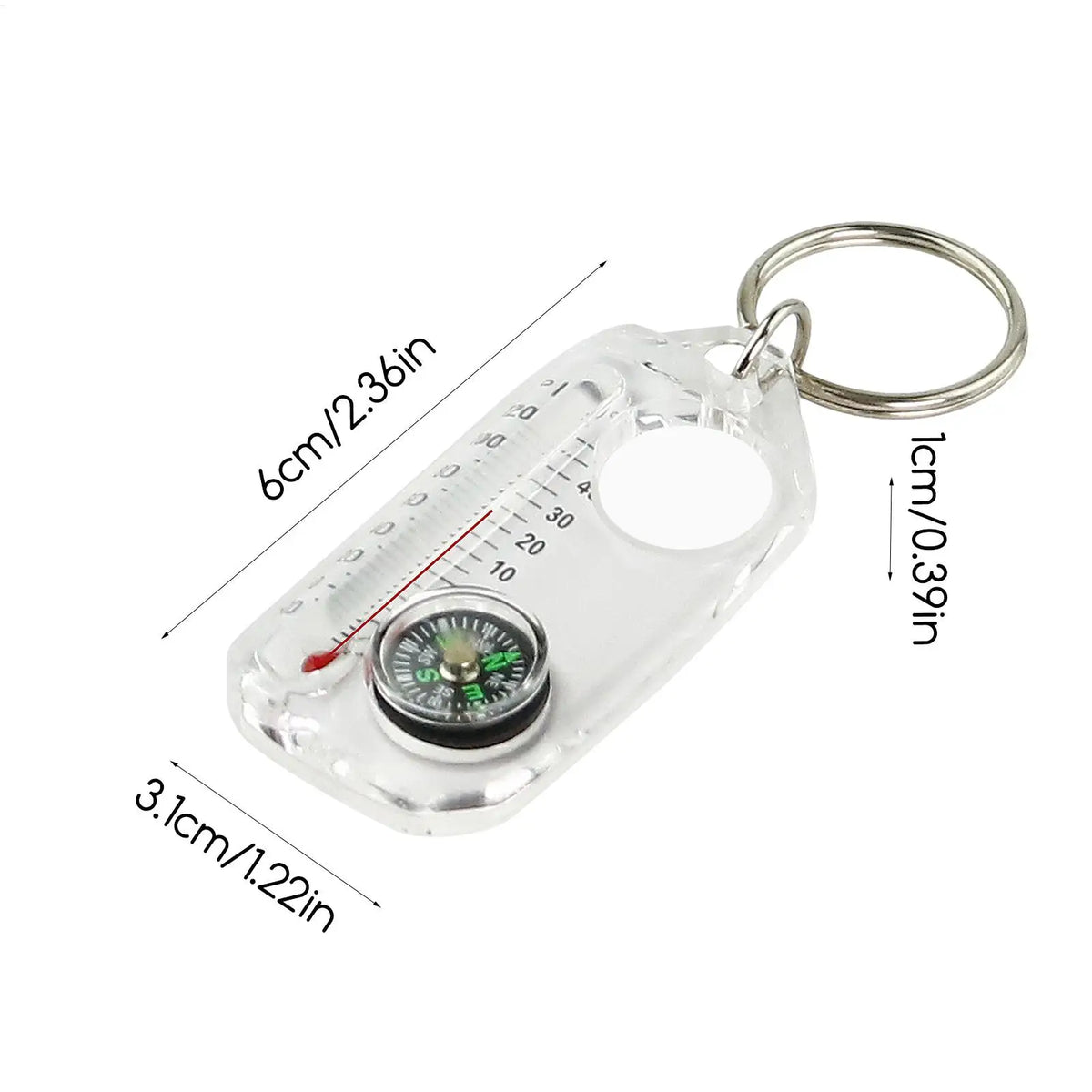 Mini Keychain Compass & Thermometer – Camping Outdoor Tool Keychain Compass SPOT