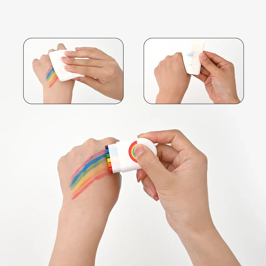 6-Color Rainbow Crayon Paint Sticks – Kids Party Favor Set Crayon Paint Sticks SPOT