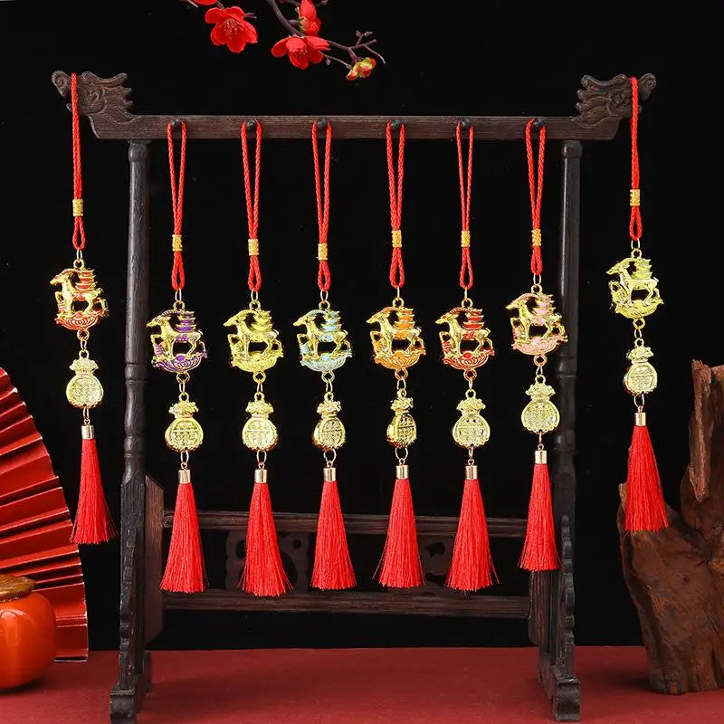 2027 Goat Year Chinese New Year Hanging Ornament | Gold & Red Festive Hanging Ornament SPOT