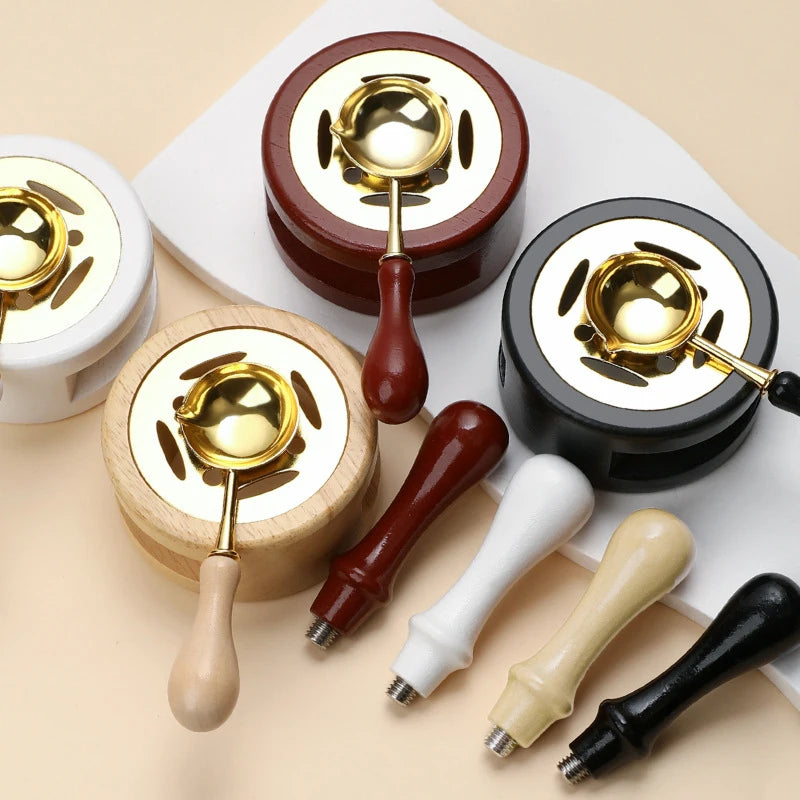 3-Piece Wax Seal Stamp Set – Melting Furnace, Spoon & Handle Wax Seal Kit SPOT