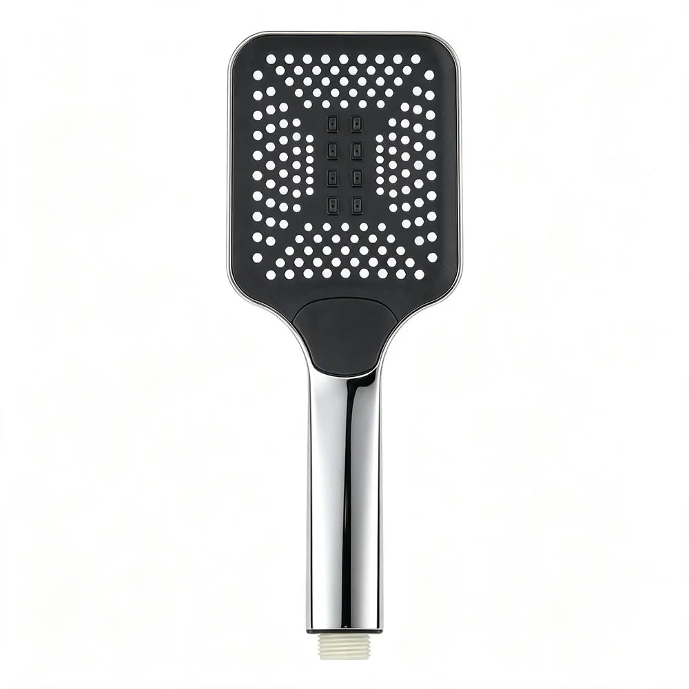 Square Chrome Hand Shower Head | 3-Mode High Pressure Spray Hand Shower Head SPOT Silver