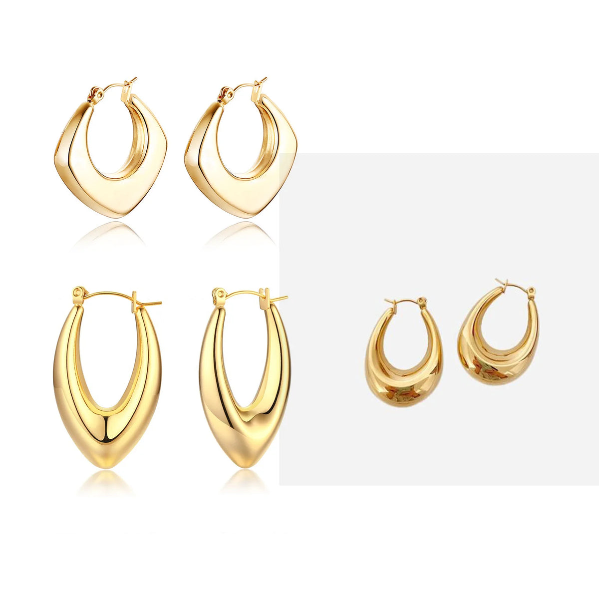 Meaeguet Geometric Tube Hoop Earrings – Stainless Steel Hoop Earrings SPOT