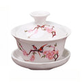 Chinese Porcelain Sancai Gaiwan Set – 3-Piece Bird-Flower Tea Bowl Porcelain Gaiwan Set SPOT 1pc