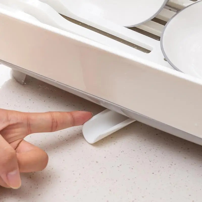 Large Plastic Dish Drying Rack with Cutlery Holder & Drainage Dish Drying Rack SPOT