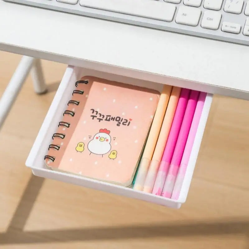 Under Desk Hidden Pull-Out Drawer – No-Drill Desk Organizer Under Desk Drawer SPOT