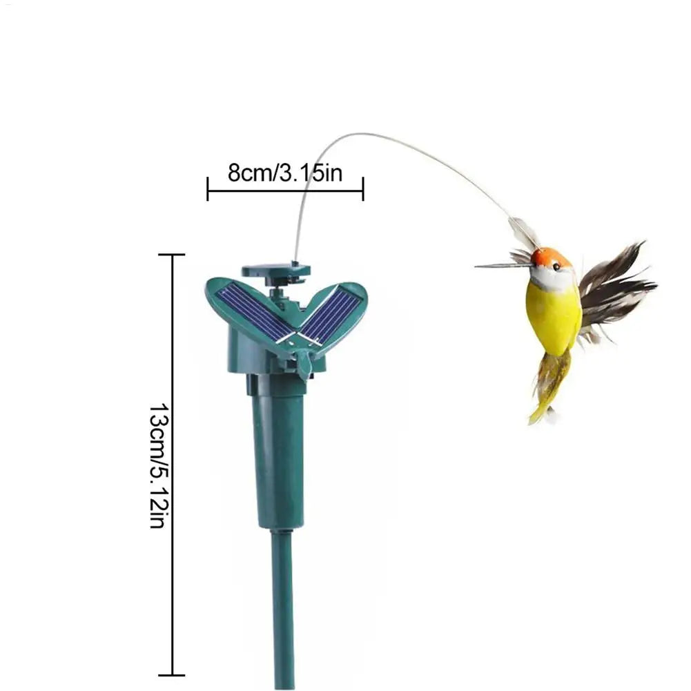Solar Fluttering Hummingbird Garden Stake – Dual Power Décor Solar Garden Ornament SPOT
