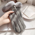 Women's Beige Touchscreen Winter Gloves – Plush Lined & Warm Winter Touchscreen Gloves SPOT gray One Size
