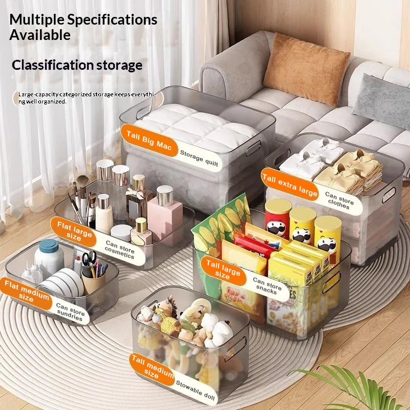 Frosted Plastic Desktop Storage Box – Stackable Organizer Plastic Storage Box SPOT