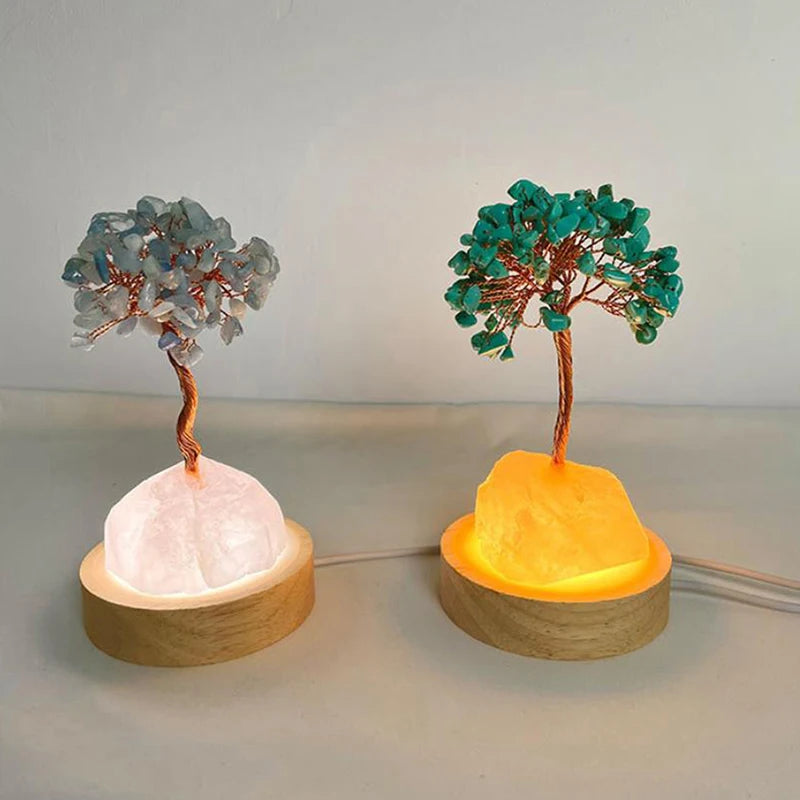 Wooden LED Light Base – USB Rotating Crystal Display Stand LED Display Stand SPOT