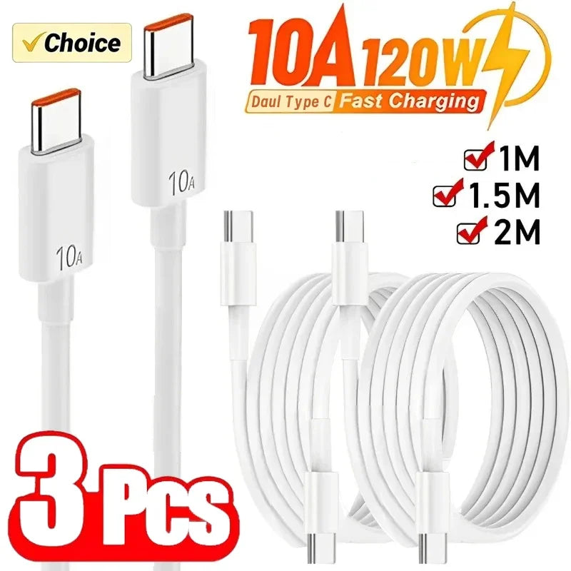 120W USB-C to USB-C Fast Charging Cable 10A – 1M to 3M USB-C Charging Cable SPOT
