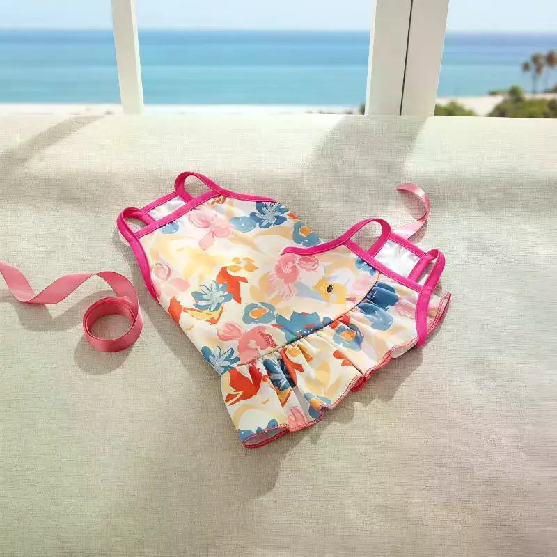 Floral Ruffle Sundress for Small Dogs – Soft Breathable Pet Dress Pet Dog Dress SPOT