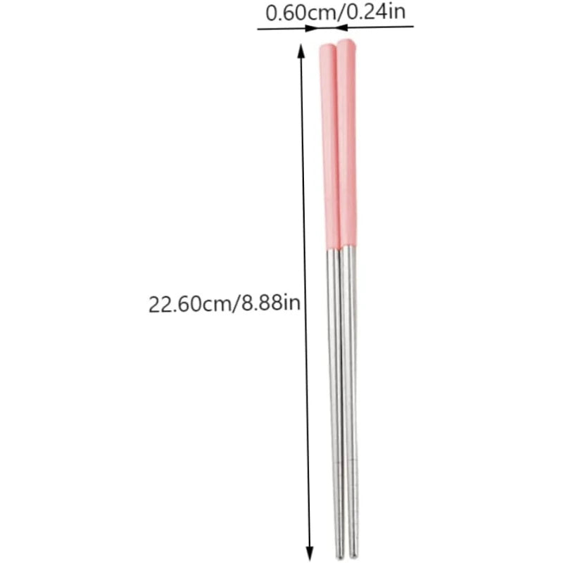 4-Pair Korean Stainless Steel Chopsticks – Anti-Slip Set Chopstick Set SPOT