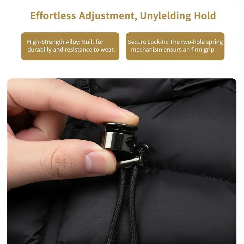 10-Pack Metal Double Hole Cord Locks – Drawstring Toggle Clips Cord Lock Toggles SPOT