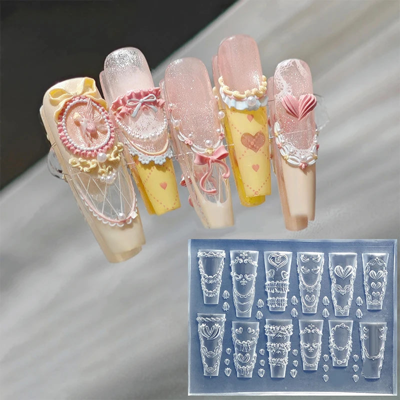3D Bow & Flower Silicone Nail Mold – DIY Manicure Stamp Nail Art Mold SPOT
