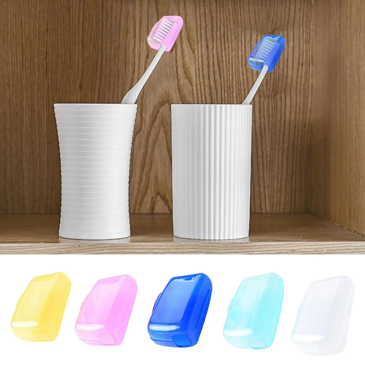 5-Pack Toothbrush Head Covers – Travel Hygiene Caps, Food-Grade Toothbrush Cap Cover SPOT