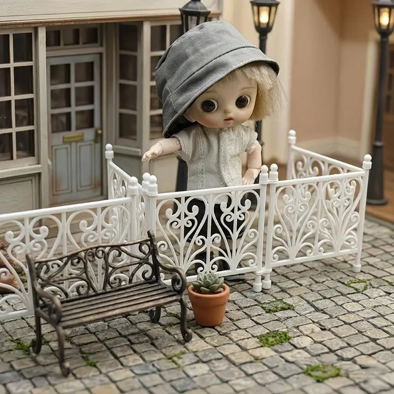 Miniature Carved Fence Guardrail – DIY Dollhouse & Scene Decor Dollhouse Accessory SPOT