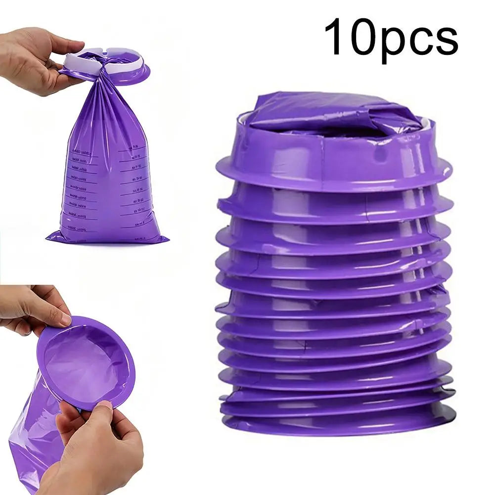 10-Pack Disposable Emesis Bags 1000ml – Travel & Car Sickness Disposable Emesis Bags SPOT Purple