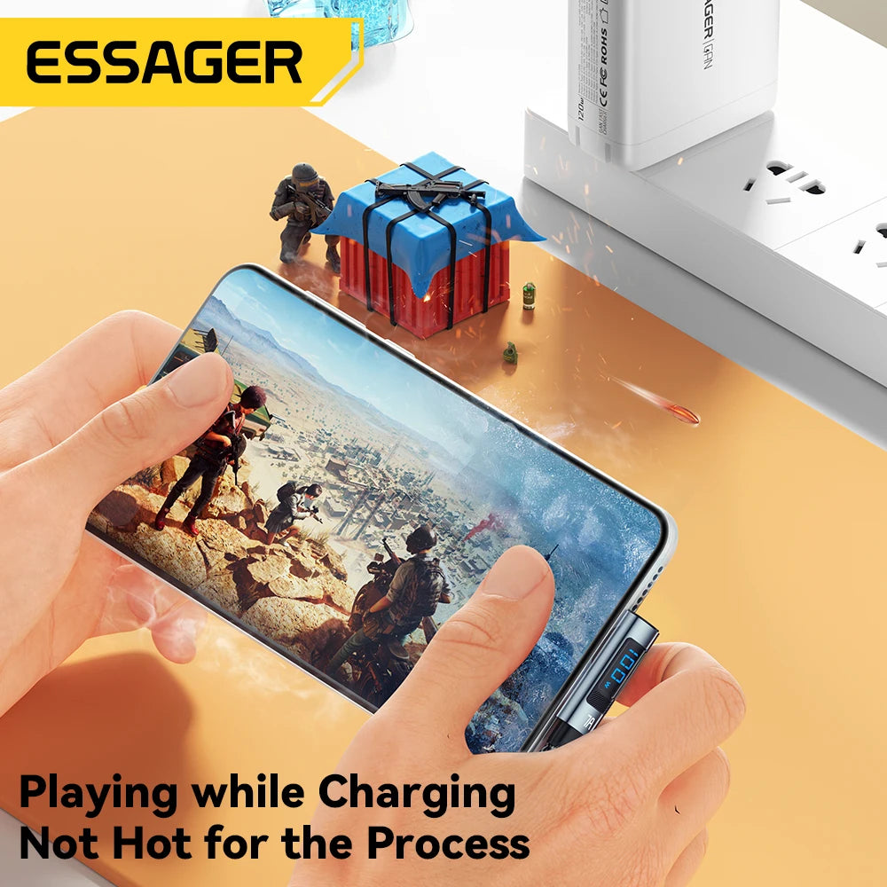 Essager 100W USB-C Fast Charge Cable – Elbow & Digital Display USB-C Charging Cable SPOT