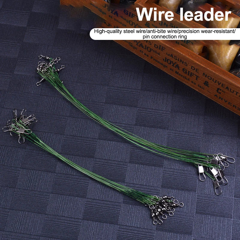 10-Pack 125LB Fishing Leader Wire 15cm | Swivels & Snaps Fishing Leader Wire SPOT