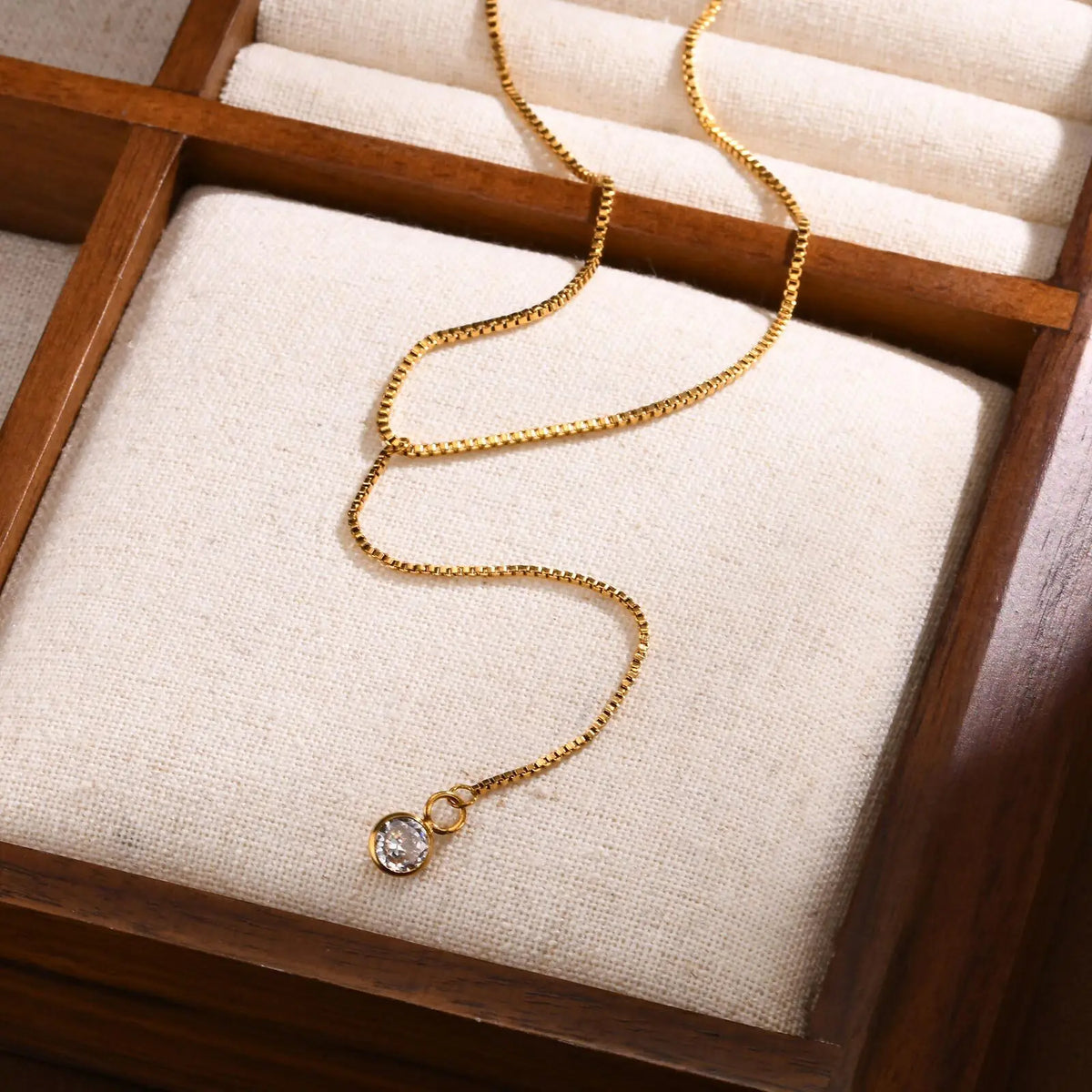 Gold Lariat Y-Shape Necklace – CZ Drop Chain for Women Lariat Necklace SPOT