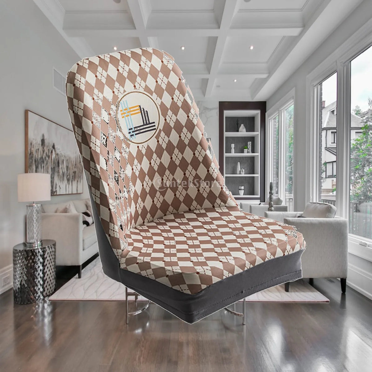 Printed Stretch Chair Cover – Universal Breathable Slipcover Chair Slipcover SPOT Green