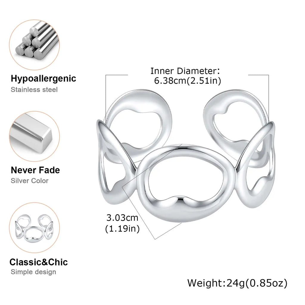 Meaeguet Silk Scarf Cuff Bracelet – Geometric Stainless Steel Cuff Bangle Bracelet SPOT
