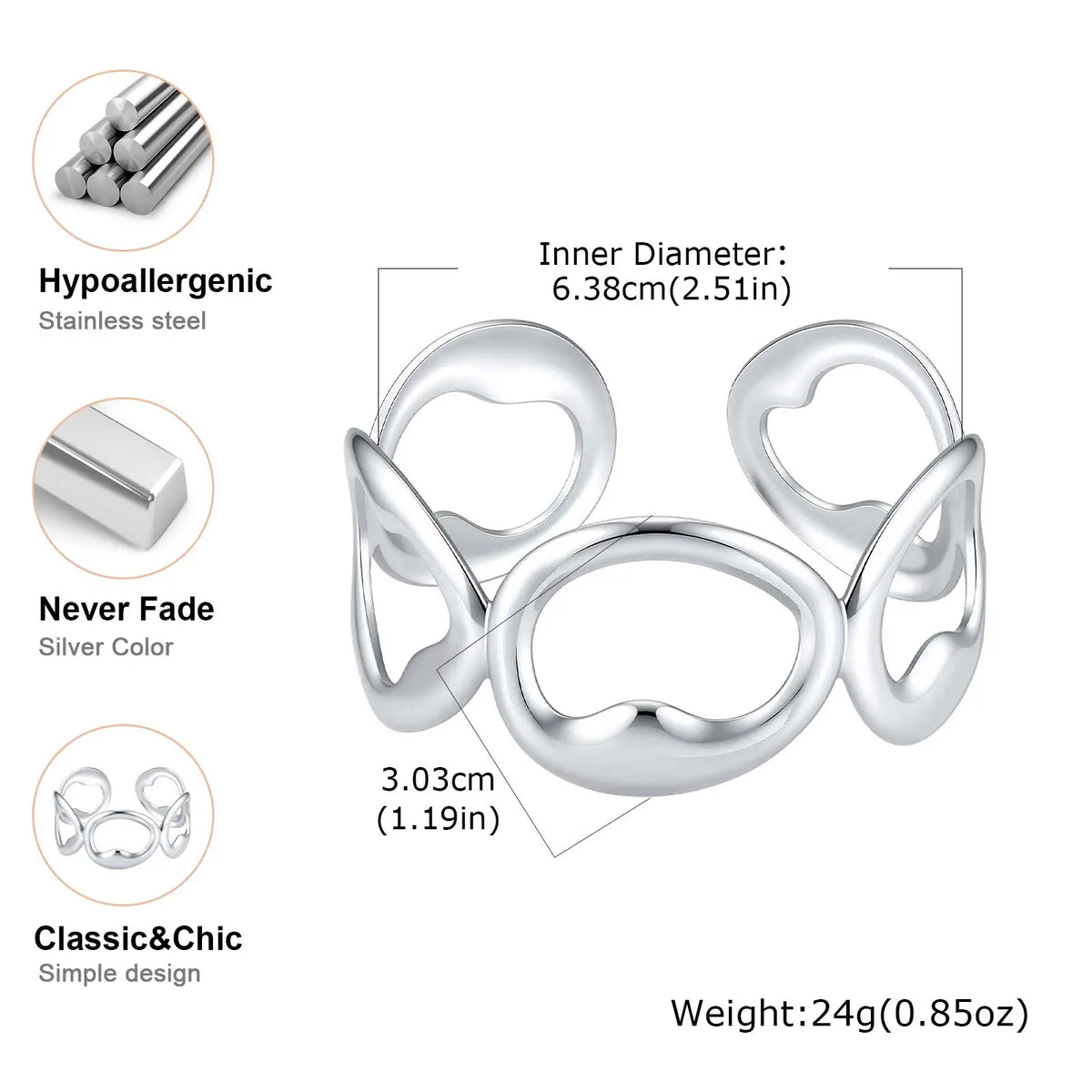 Meaeguet Silk Scarf Cuff Bracelet – Geometric Stainless Steel Cuff Bangle Bracelet SPOT