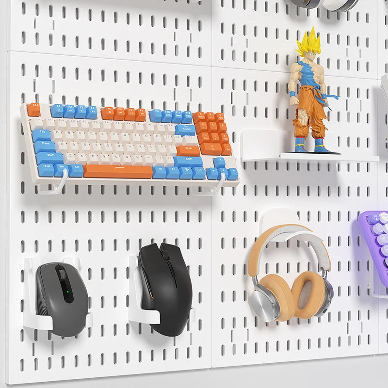 No-Drill Pegboard Wall Rack – Gaming Room Organizer & Hooks Pegboard Wall Organizer SPOT