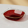Diamond Cut Fruit Bowl with Gold Rim – Shatter-Resistant Decorative Serving Bowl SPOT one size A16