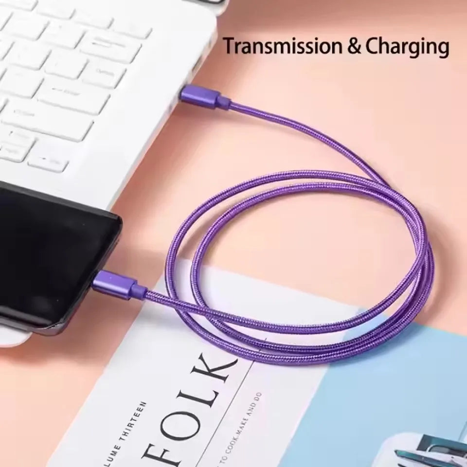 66W USB-C Fast Charging Cable 5A Nylon Braided 1m/2m/3m USB-C Charging Cable SPOT