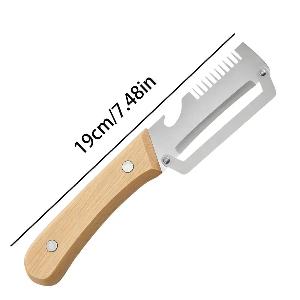 3-in-1 Stainless Steel Vegetable Peeler Set – Wooden Handle Vegetable Peeler Set SPOT a