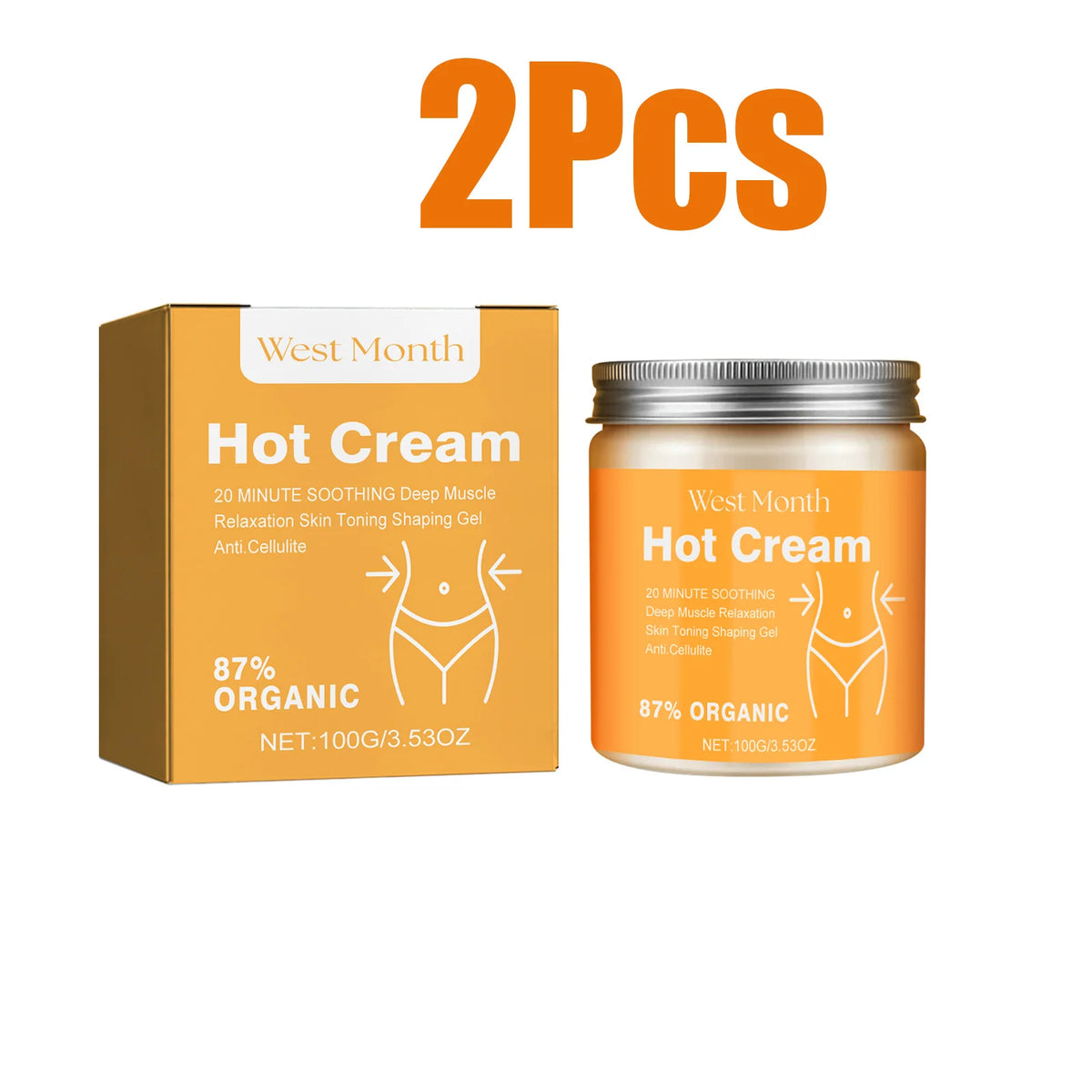 Hot Slimming Massage Cream – 87% Organic Anti-Cellulite Body Body Firming Cream SPOT 200g Boxed