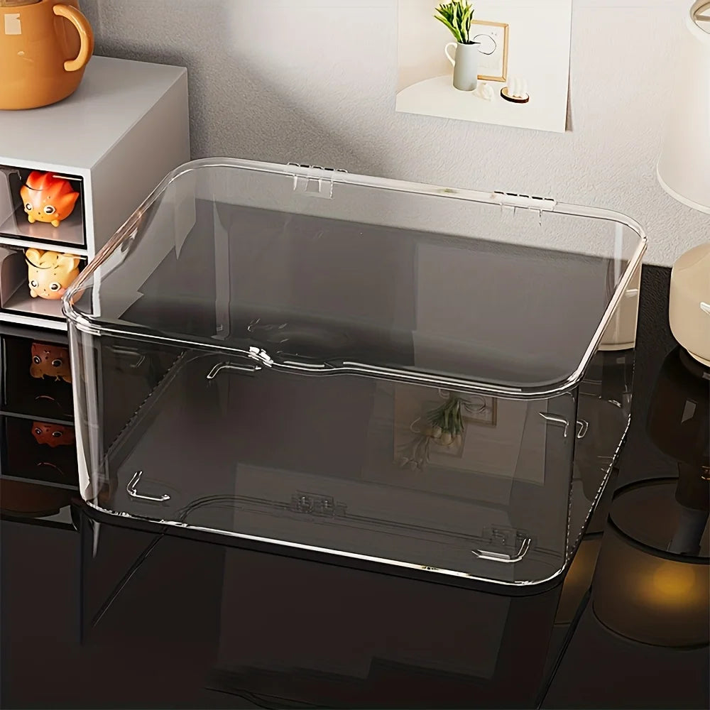 Flip-Top Transparent Storage Box – Large Capacity Organizer Desktop Storage Organizer SPOT