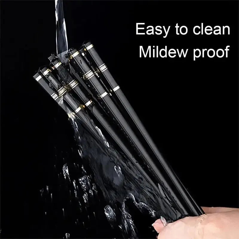 5-Pair Reusable Alloy Chopsticks – Non-Slip, Durable Black Set Reusable Chopsticks SPOT
