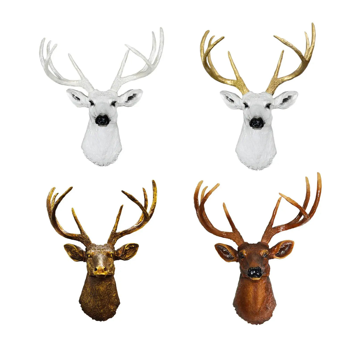 Wall Mounted Deer Head Resin Sculpture – Farmhouse Wall Decor Wall Sculpture Decor SPOT