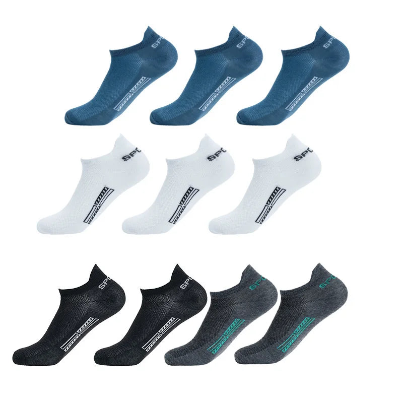 10-Pack Men's Breathable Mesh Ankle Socks – Low Cut Athletic Men's Ankle Socks SPOT style 2 One Size