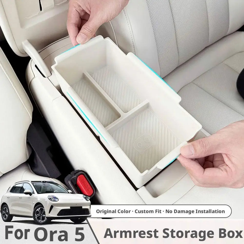 ORA 5 Center Console Armrest Storage Tray – TPE Organizer Console Storage Organizer SPOT