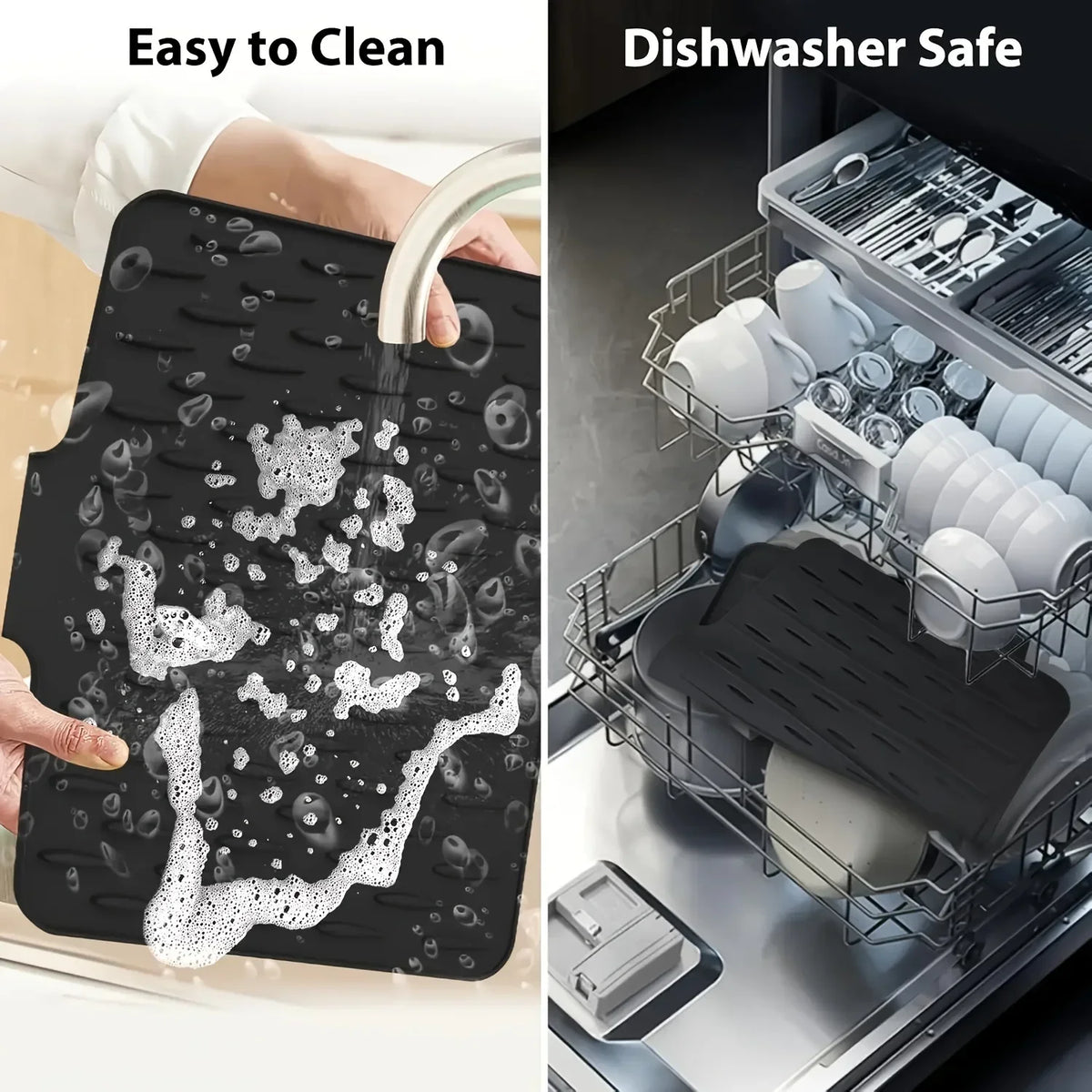 Silicone Drain Mat – Non-Slip Heat-Resistant Sink Counter Pad Silicone Kitchen Mat SPOT