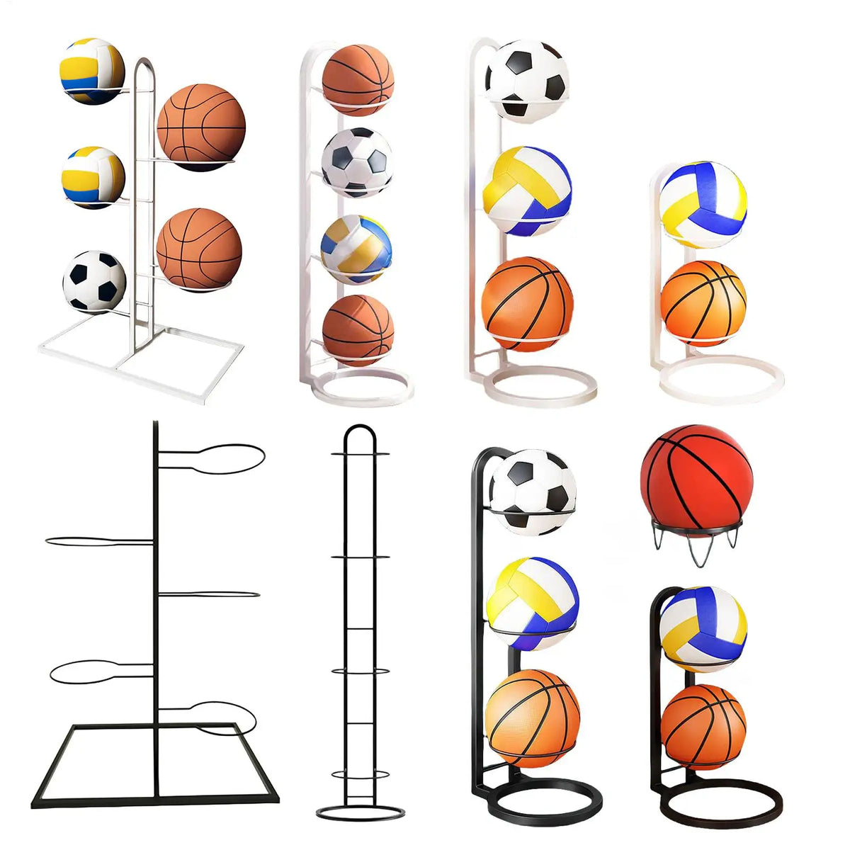 Cast Iron Multi-Layer Ball Storage Stand – Basketball & Sports Ball Storage Stand SPOT