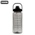 2L Time Marker Water Bottle – Leak-Proof, BPA-Free, with Stickers Water Bottle SPOT Black 2.0L