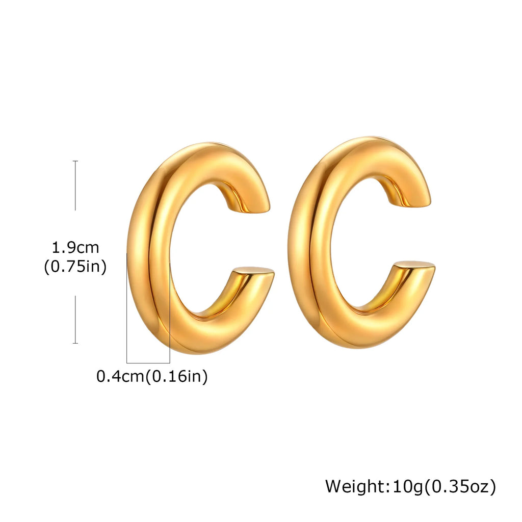 Stainless Steel Ear Cuffs – Non-Piercing Helix Clip-On Earrings Clip-On Ear Cuffs SPOT EH-848G01
