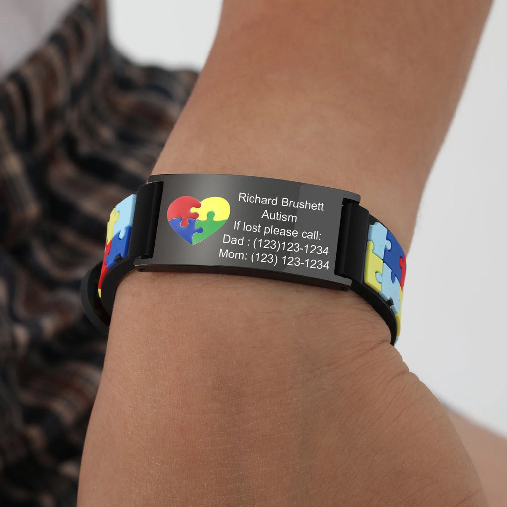 Personalized Kids Silicone ID Bracelet – Custom Engraved Wristband Kids ID Bracelet SPOT