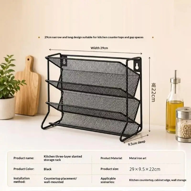 4-Tier Rustproof Spice Rack with Glass Jars – Kitchen Organizer Spice Rack Organizer SPOT